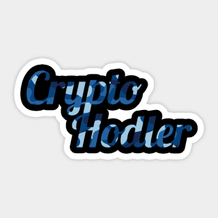 Crypto Hodler Blue Camo Small Logo Sticker